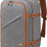 Kono Sac cabine 40 x 20 x 25 cm pour Ryanair - Sac à dos de voyage cabine, 20 L - Rangement possible sous un siège, gris/marron