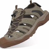 GRITION Sandales de randonnée pour hommes - Sandales de trekking réglables - Bout fermé - Pour l'été - Sport - Sandales de randonnée - Fermeture Velcro - Plage - Multisens