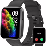 RUIMEN Montre Connectée Femme Homme Smartwatch Appel Bluetooth Montre Sport Etanche IP68 Podometre Cardiofrequencemetre Oxymetre SpO2 Multisport Notifications Chronometre pour Android iOS Noir