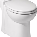 SANIPRO - Geïntegreerde Turboflush Toilet-Macerator - Toilet-Macerator met ingebouwde WC - Dual-flush 1L/3L - Anti-kalk keramiek - 47 x 37 x 54.5 cm - Made in France - Wit