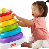 Fisher-Price grote stapelaar, stapelaar van 35,5 cm hoog met 6 gekleurde ringen die baby's kunnen vastpakken, schudden en stapelen, GJW15