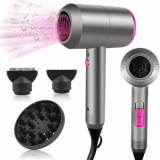 CASAMAA Asciugacapelli Professionale Ionico Phon Capelli AC Motore Phone Capelli con 3 Impostazioni di Calore, Tasto Aria Fredda con 1 Diffusore e 2 Concentratori per Molte Acconciature (Grigio)