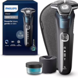 Philips Shaver Series 5000 - Wet & Dry electric shaver with SkinIQ technology, retractable trimmer, travel case, Quick Cleaning Pod, electric blue, model S5889/50