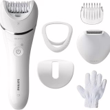 Philips Series 8000, Wet & Dry Cordless Epilator for Legs and Body, with 6 Accessories, Trimmer and Body Exfoliating Head, (Model BRE715/00)