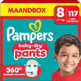 Pampers Baby-Dry Pants luierbroekjes maat 8, 117 luierbroekjes, 17 kg en meer, 360° pasvorm om lekken te voorkomen