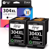 Smart Ink Lot de 2 cartouches d'encre reconditionnées pour HP 304XL 304 XL Noir Utilisation avec DeskJet 2630 2600 2632 2635 2620 3700 2622 3720 2633 2634 Envy 5020 5000 5032 5032 5 010 5 Imprimante