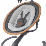 Balancelle électrique Maxi-Cosi Cassia, 0 - 6 mois, max. 9 kg, Transat, 12 mélodies, siège rotatif à 360°, détection automatique de mouvement, 5 vitesses, 2 positions d'inclinaison, Essential Graphite