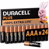 Duracell Plus Piles AAA (lot de 24) - Alcalines 1,5V - Jusqu’à 100% plus longtemps - Idéales pour les appareils du quotidien - Emballage 0% plastique - Conservation 10 ans - LR03 MN2400