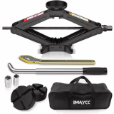IMAYCC Cric de levage 2,5 T/2500 kg, universel, pour voiture, avec revêtement en caoutchouc, cric portable avec clé à écrou de roue, kit d'urgence pour voiture, SUV, monospace, idéal pour l'entretien