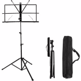 ASelected Pupitre portable pour partitions, accessoires d'instruments de musique, robuste, réglable en hauteur, trépied en métal avec support à clip pour partitions, avec un sac à main