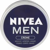 NIVEA MEN Crème Visage - Corps - Mains, crème multi-usages au parfum masculin format boîte alu, soin hydratant 3-en-1 à la texture non grasse, Sans parfum, 150 ml