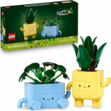 LEGO Botanicals Happy Plants – Kit de construction pour enfants comprenant 2 plantes artificielles avec 2 pots de fleurs et des visages interchangeables – Cadeau pour filles et adolescentes à partir de 9 ans – 10349