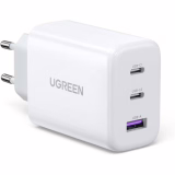 UGREEN 65W Chargeur USB C Rapide 3 Ports Compatible avec iPhone 16 Plus Pro Max 15 14 13 12 11 MacBook M4 M3 M2 M1 Galaxy S24 Ultra Plus S23 A15 Pixel 9 8 7 6 iPad Pro Air Dell XPS 13 (Blanc)