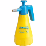 GLORIA Hobby 100, 1 L Hand Pressure Sprayer | garden with continuously adjustable nozzle | for plant care and protection | 3 bars | yellow/blue