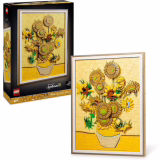 LEGO Art Vincent van Gogh – Tournesols, Peinture florale 3D à construire avec feuilles mobiles, Kit de décoration pour la maison ou le bureau pour adultes, Cadeau créatif pour femmes ou hommes 31215