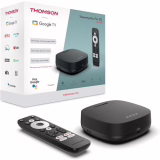 Thomson Streaming Box 270 Plus | Built-in Speaker for Hands Free Voice Control | Google TV | Netflix, Amazon Prime, Disney + | 4K UHD | TV & Streaming via WLAN | Google Cast | 32GB Flash Storage