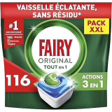 Fairy Original Dishwasher Tablets All In One, Regular, 116 Capsules, Effective Even On Stubborn Grease