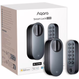 Serrure connectée Aqara U200 (clavier à empreinte digitale inclus), Matter over Thread, serrure de porte connectée avec clé Apple Home et batterie rechargeable, compatible Homekit, Google Home, Alexa et SmartThings, noir