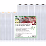 KitchenBoss Sac Sous vide Alimentaire: Rouleau Sous Vide Alimentaire sans BPA voor Sous Vide Apparaten, Voedselveilig Sous Vide Folie, 20x3/28x5/x300cm 8 Rollen, Gegolfde Vacuüm Vrieszakken