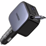 UGREEN Chargeur Allume Cigare USB C Rétractable 60W PPS PD QC 3.0 Chargeur Voiture Charge Rapide Compact Compatible avec iPhone 16 Plus Pro Max 15 14 13 MacBook Pro Air iPad Galaxy S24 Ultra S23