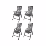 Set of 4 aluminum garden chairs