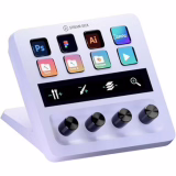 Elgato Stream Deck+ Blanc, mixeur audio, contrôleur de production en direct et de studio pour créateurs de contenu, streaming, jeux, avec molettes tactiles personnalisables et boutons LCD, compatible Mac et PC