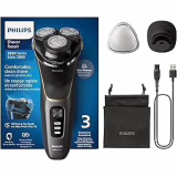 Philips Electric Shaver Series 3000 - Rasoir électrique Wet & Dry pour hommes avec technologie SkinProtect, Tondeuse rétractable, Socle de recharge, Housse de voyage, Noir, modèle S3342/13