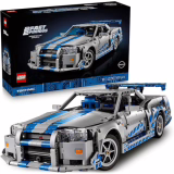 LEGO Technic 2 Fast 2 Furious Nissan Skyline GT-R (R34) Kit de construction pour adultes - Modèle de voiture avec fonction drift, direction, suspension et moteur 6 cylindres - Cadeau pour les fans de films - 42110