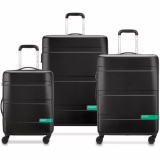 DELSEY PARIS x United Colors of Benetton - Now HARDSIDE - Set de 3 valises rigides 55cm/ 66cm/ 76cm - Noir
