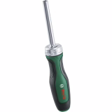 Bosch Ratelschroevendraaier met bits (zeer hoog koppel, efficiënt schroeven; max. koppel 36 Nm; 36-tands mechanisme; magnetische bithouder; ergonomisch Softgrip handvat)