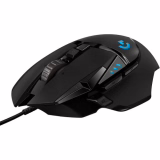 Logitech G 502 HERO high-performance bedrade gamingmuis, HERO 25K-sensor, 25.600 DPI, RGB, aanpasbaar gewicht, 11 programmeerbare knoppen, ingebouwd geheugen, PC/Mac - Zwart