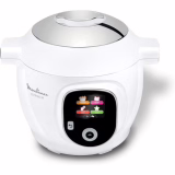 Moulinex Cookeo+, Intelligente hogedruk multicooker, 6 L, 80 ingebouwde recepten, Compatibel met Extra Crisp Air Fryer, Intuïtief scherm, Stapsgewijze kookgids, Toegewijde applicatie, Wit CE854110