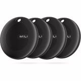 MiLi MiTag Traceur Localisateur D’Objets Bluetooth, Werkt met de Google Localiser-app (Alleen Android), Vervangbare Batterij, IP67 Waterdicht, voor Sleutels/Portemonnees/Koffers, 4-Pack