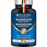 Nutrimea - Magnésium Bisglycinate + Vitamine B6 - Sommeil, Stress, Fatigue - Absorption Maximale & Assimilation Facilitée - 90 Gélules Vegan - Fabriqué en France