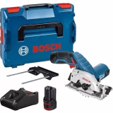 Bosch Professional 12V System Cordless Circular Saw GKS 12 V-26 (blade diameter: 85 mm, with 2 3.0 Ah batteries, GAL 12 V-40 fast charger, insert, L-BOXX)