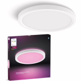 Philips Hue Devote Panneau LED aangesloten, White and Color Ambiance, Rond 30 cm, 16,6W, 2000 lumen, Witte omlijsting voor binnenverlichting, plafond, woonkamer, keuken, gang