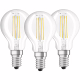 Osram - Lot de 3 Ampoules LED Filament Sphérique - Culot E14 - 4 W Equivalent 40 W - Blanc Chaud 2700K