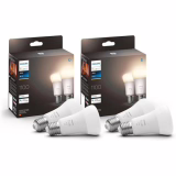 Philips Hue White E27 lampadaire 4x1055lm, dimmable, lumière blanc chaud, contrôlable via l'application, compatible avec Amazon Alexa (Echo, Echo Dot).