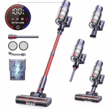 Aspirateur sans fil INTETURE 45000Pa/550W/60 min, aspirateur sans fil avec fonction de rangement, support mural avec station de charge intégrée, aspirateur sans fil super silencieux pour sols durs et poils d'animaux