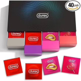 Durex FUN EXPLOSION - 40 Condoms - Ultra Thin - Extra Lubricated - Textured - Designer Box