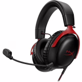 HyperX Cloud III, bekabelde USB-C gaming headset, ingebouwde audiobediening, aluminium frame, oorkussens van kunstleer met geheugenschuim, compatibel met PS4, Xbox en PC, zwart/rood