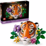 LEGO Art The Fauna Collection – Peinture animalière 3D à construire représentant un tigre avec fleurs décoratives par Botanicals – Kit de décoration et de construction pour adultes – Cadeau créatif pour femmes ou hommes 31217
