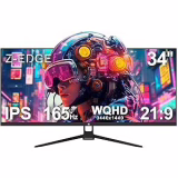 Z-Edge Ecran PC Gamer 34'', UWQHD(3440x1440), 165 Hz, IPS Panel, 1ms, Moniteur Ultrawide 21:9, FreeSync, 300cd/m², 2* DP1.4 & HDMI2.0, RGB, Inclinaison Réglable, VESA 75 * 75mm (DP Câble Inclus)