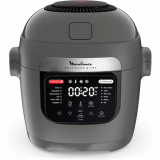 Moulinex Multicook & Fry, multicuiseur en airfryer geïntegreerd, 12 programma's, Koken op 2 niveaus, Uitgestelde start, Capaciteit 6L, Grijs Hippo, MZ730BF0