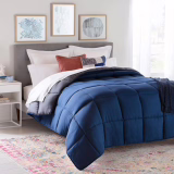 Linenspa 4-seizoenen dekbed van microvezel – Ultra zacht, Dekbed 200x200 cm, 2 personen, Dekbed Blauw Marine / Grafietgrijs