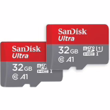 SanDisk Ultra 32GB microSDHC Memory Card + SD Adapter with A1 App Performance up to 120MB/s, Class 10, U1 (2-Pack)