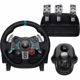 Logitech G G29 Driving Force Racing Wheel and Pedal Set, Force Feedback, Genuine Leather + Logitech G Driving Force Shifter - for PS5, PS4 and PC, Mac - Black