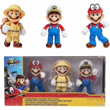 Nintendo Super Mario Odyssey Multipack de 3 figurines Mario 4 pouces - Figurines avec jusqu'à 11 points d'articulation et poses uniques - Jouet pour enfants de 3 ans et plus