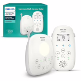 Philips Avent Écoute-bébé Audio avec Technologie DECT, Son cristallin 100% privé, 0 interférence, Son limpide, Veilleuse et berceuses (Modèle SCD713/26)