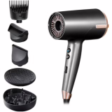 Remington Ionic Hair Dryer [120 km/h Blowing Power, Fast Drying] ONE Dry & Style (5 accessories: anti-frizz, 2 diffusers, extra wide and fine nozzles and comb, 8 heat and speed settings) D6078